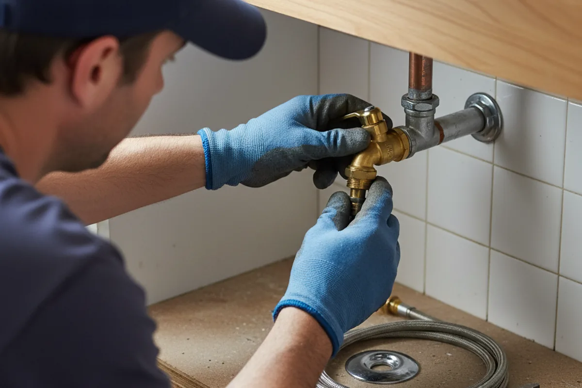 Shutoff valve and fitting work during Faucet and Fixture Repair in New Germany
